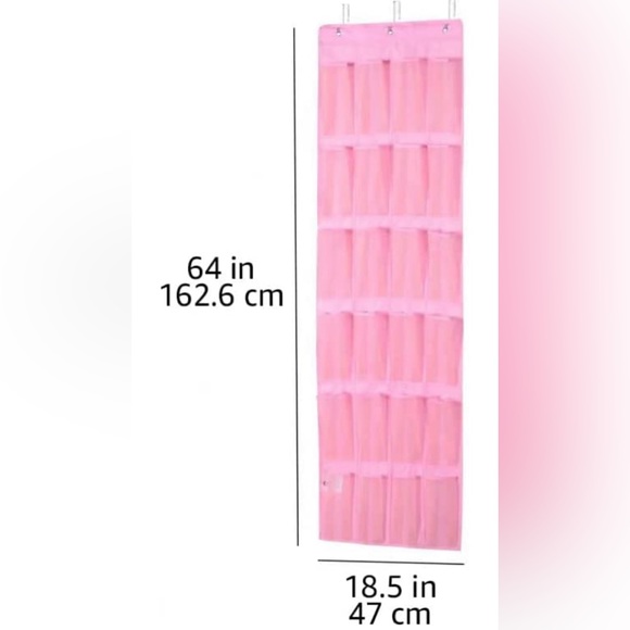 Amazon Basics Over the Door Organizer with 24 Pockets - Pink NEW - Picture 3 of 4